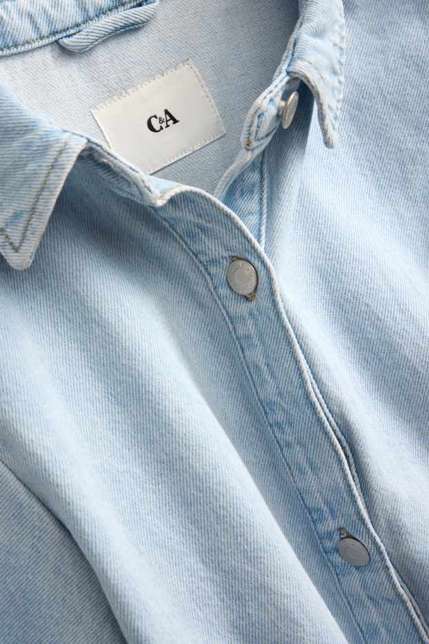 Dames - Denim jurk - jeanslichtblauw