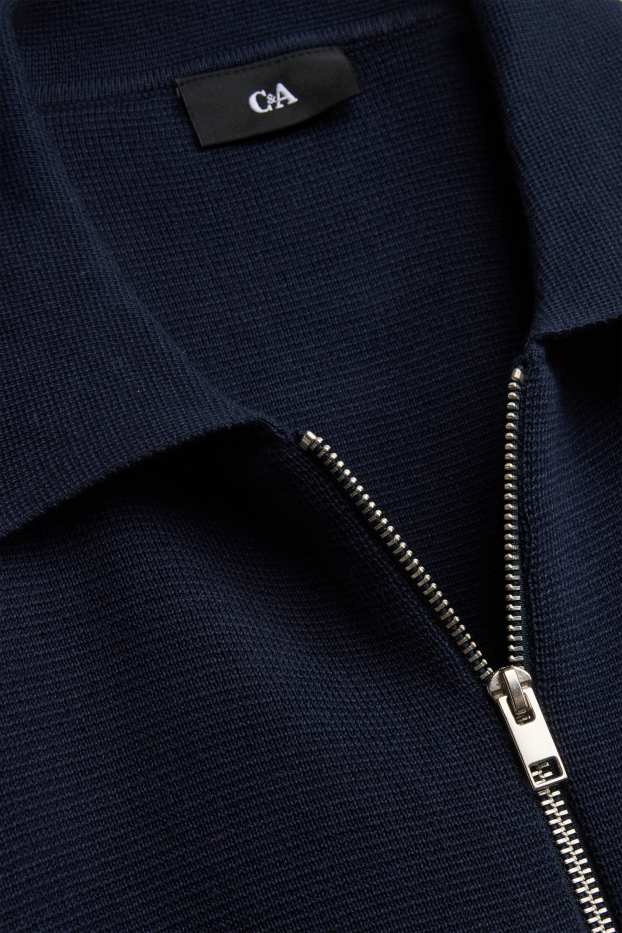 Herren - Strickjacke - strukturiert - dunkelblau