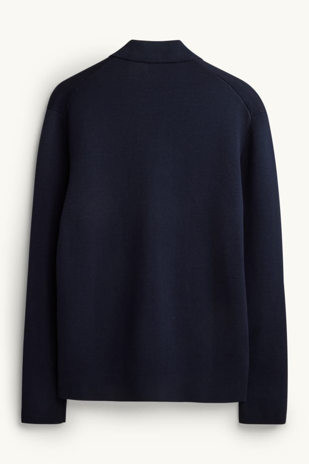 Herren - Strickjacke - strukturiert - dunkelblau