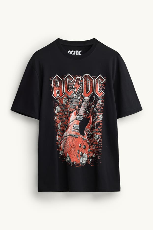 Uomo - T-shirt - relaxed fit - AC/ DC - nero