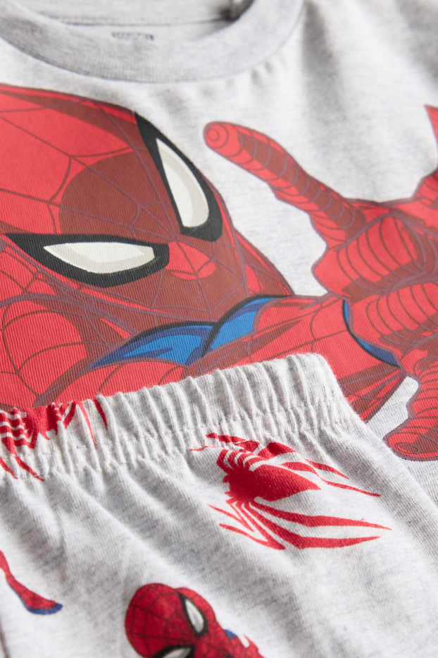 Kinder Buben - Multipack 2er - Spider-Man - Pyjama - 4 teilig - rot / grau