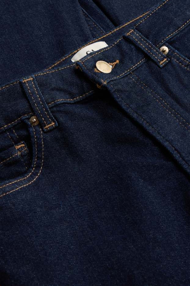 Femei - Flared jeans - talie medie - denim-albastru închis
