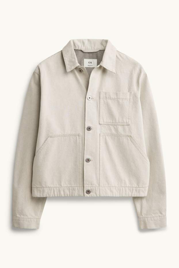 Men - Denim jacket - light gray