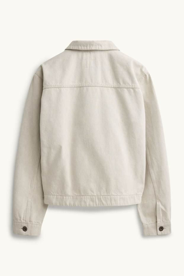 Men - Denim jacket - light gray