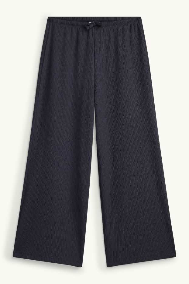 Kinder Mädchen - Stoffhose - Palazzo - schwarz