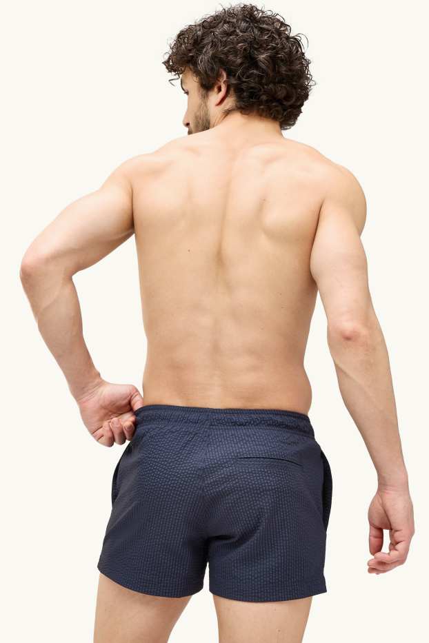 Hommes - Short de bain - finition texturée - bleu foncé