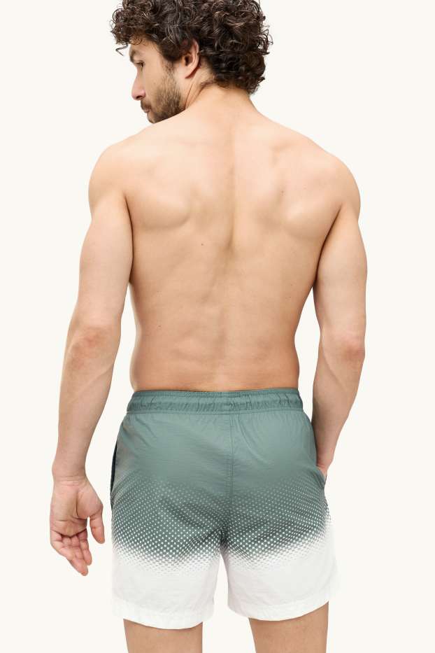 Men - Swim shorts - patterned - khaki
