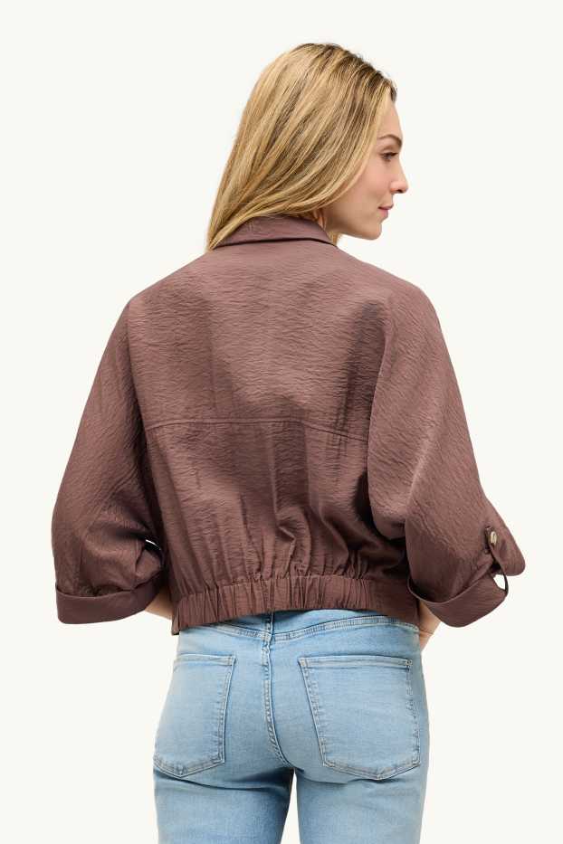 Women - Cropped blazer - brown