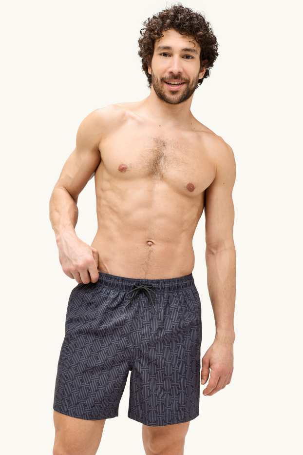 Men - Swim shorts - patterned - black
