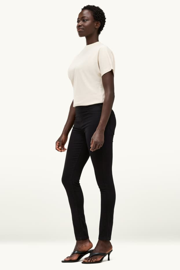 Dámské - Jegging jeans - mid waist - černá