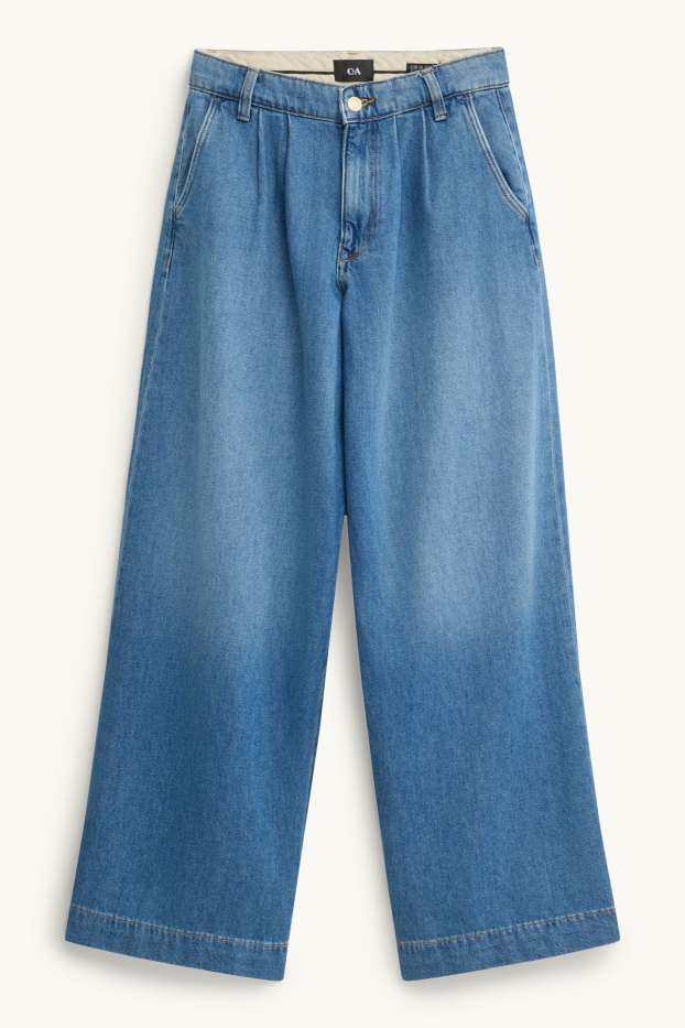 Femmes - Wide leg jean - high waist - bleu