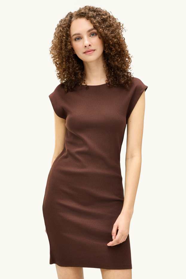 Femei - Rochie bodycon - reiat fin - maro