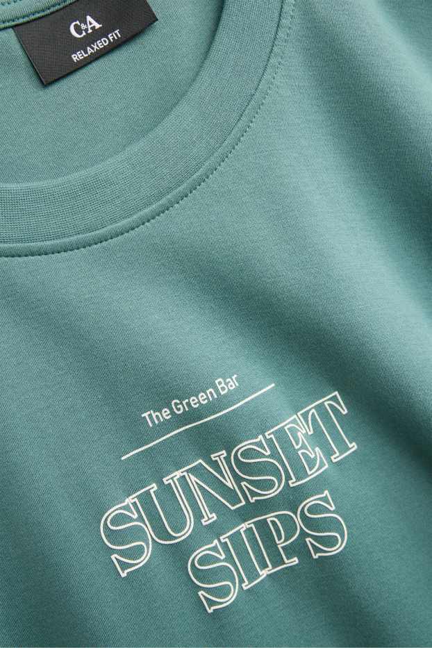 Heren - T-shirt - relaxed fit - petrol