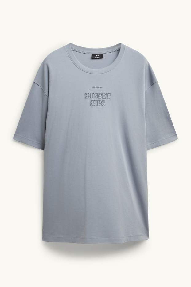 Heren - T-shirt - relaxed fit - grijs