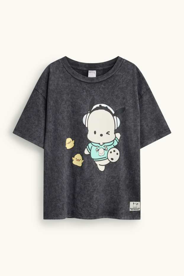 Copii - Fete - Pochacco - tricou cu mânecă scurtă - aspect lucios - gri închis