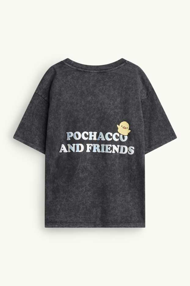 Copii - Fete - Pochacco - tricou cu mânecă scurtă - aspect lucios - gri închis