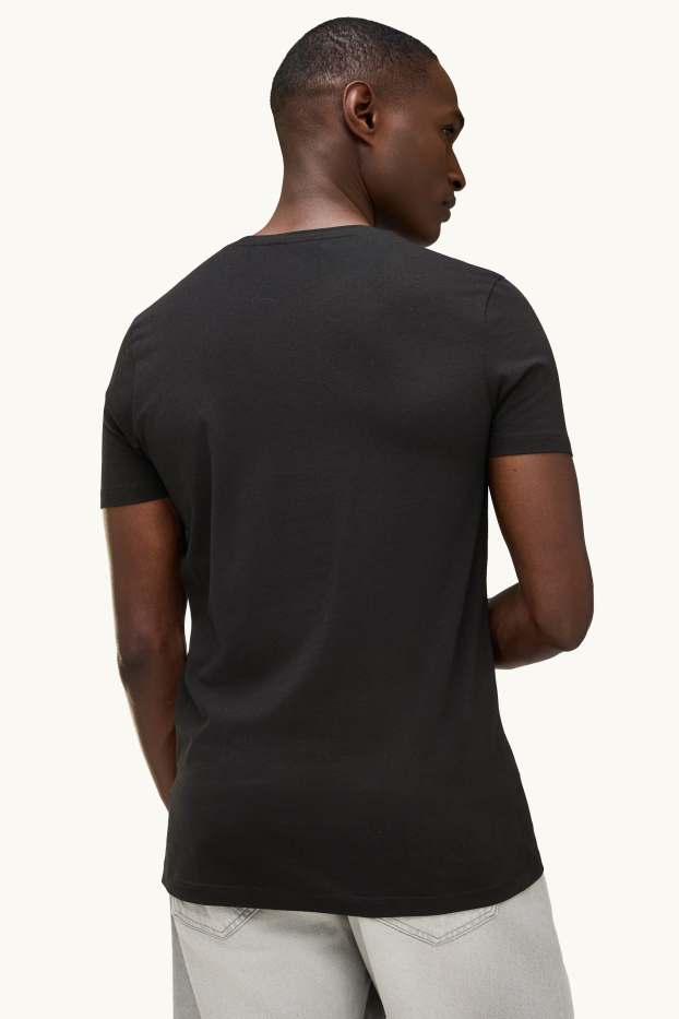Bărbați - Tricou - slim fit - negru