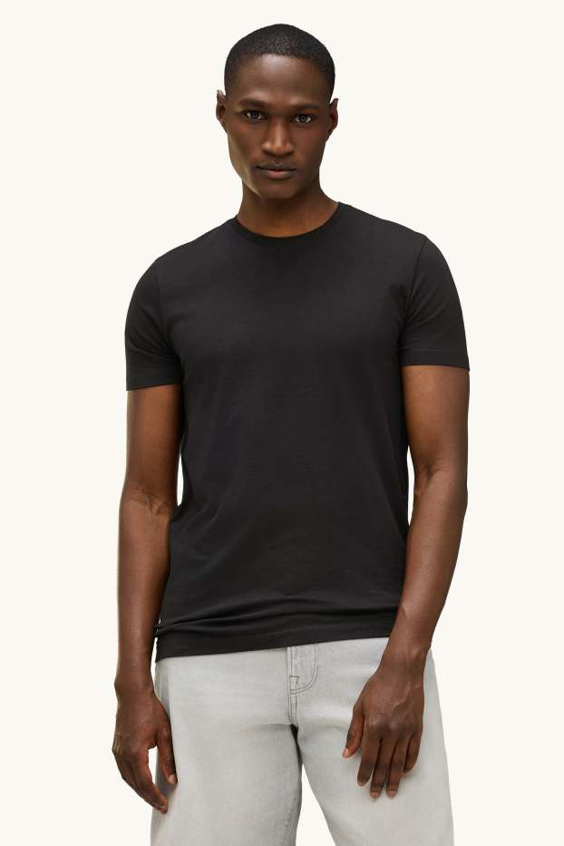 Bărbați - Tricou - slim fit - negru