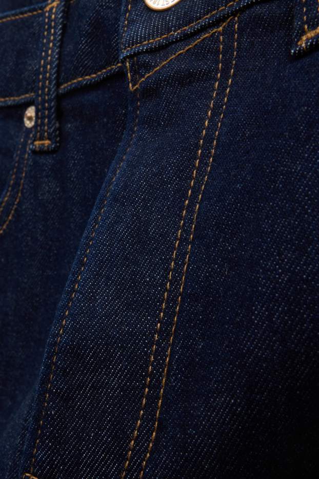 Dames - Mom short - high waist - jeansblauw