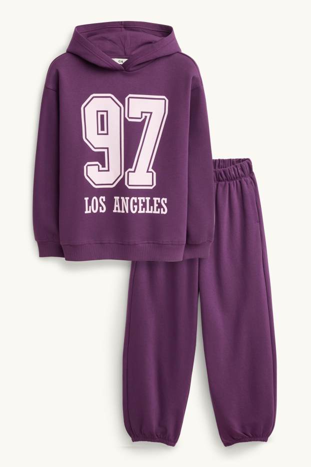 Kinder Mädchen - Los Angeles - Set - Hoodie und Jogginghose - 2 teilig - lila
