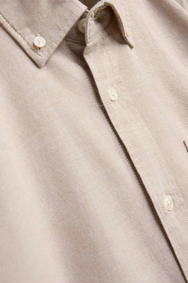 Herren - Hemd - Regular Fit - Button-down - beige