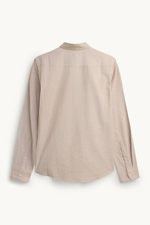 Herren - Hemd - Regular Fit - Button-down - beige