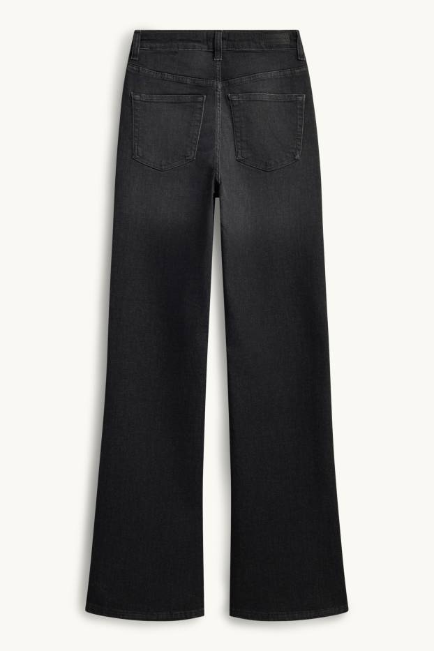 Donna - Jeans svasati - vita alta - nero
