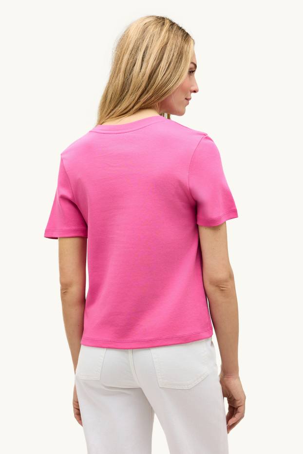 Dames - T-shirt - slim fit - roze