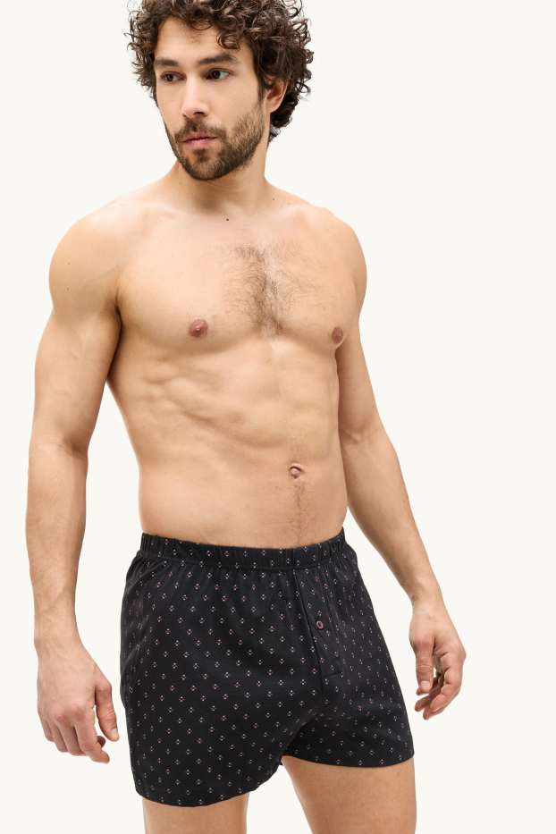 Uomo - Confezione da 2 - boxer - jersey - grigio