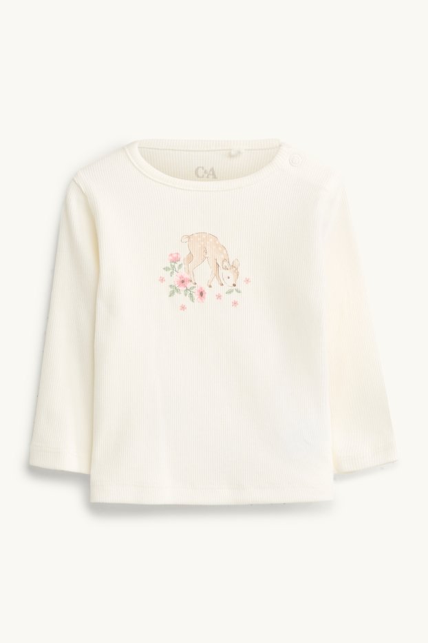 Neonate - Cerbiatto e fiore - completo per neonate - 3 pezzi - verde / beige