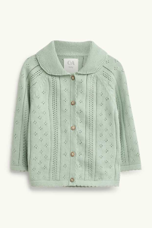 Neonate - Cerbiatto e fiore - completo per neonate - 3 pezzi - verde / beige