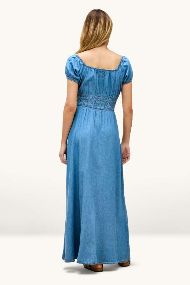 Femmes - Robe Empire - aspect jean - jean bleu