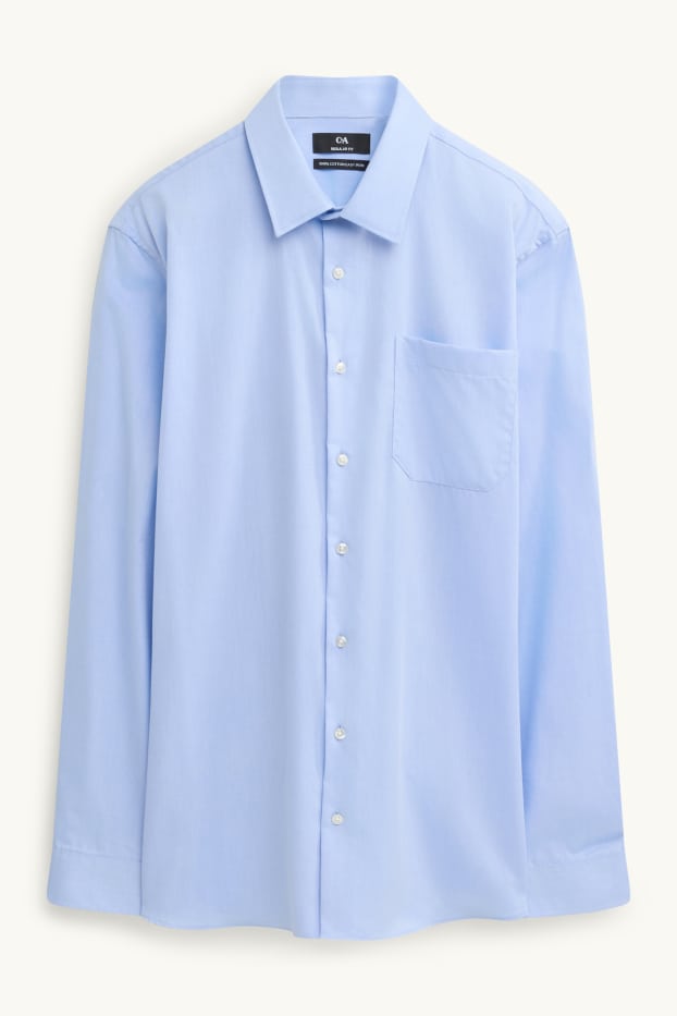 Uomo - Camicia business - regular fit - collo all'italiana - facile da stirare - azzurro