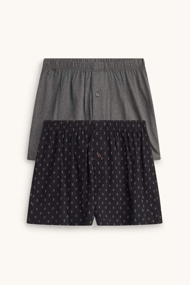 Men - Multipack of 2 - boxer shorts - jersey - gray