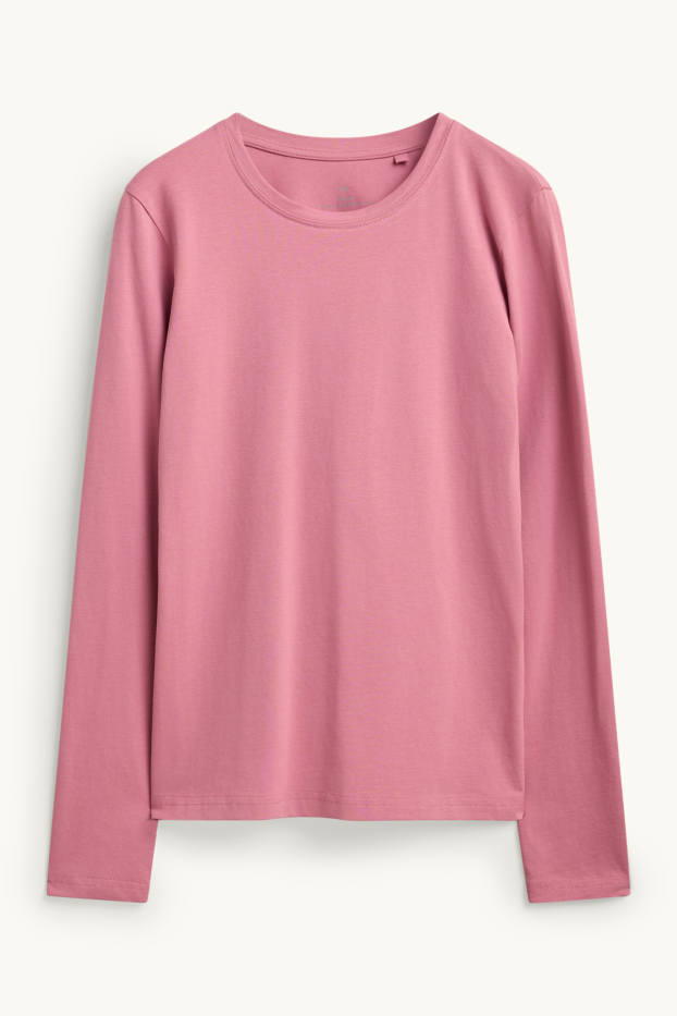Femmes - Haut à manches longues - slim fit - rose