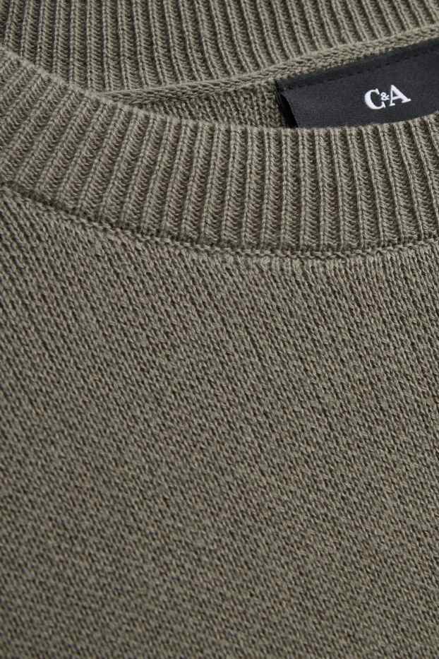 Men - Knitted T-shirt - regular fit - khaki