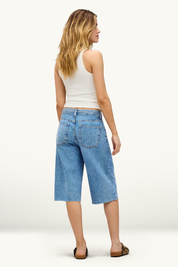 Damen - Jorts - Low Waist - Relaxed Fit - jeansblau