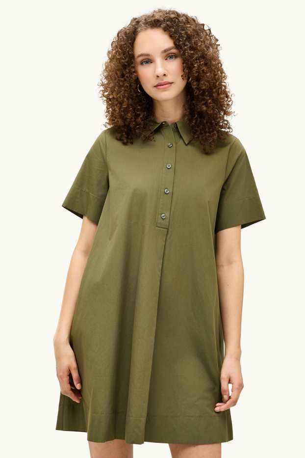Mujer - Vestido de línea evasé - caqui