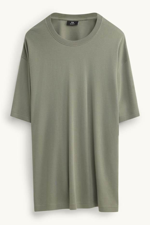 Pánské - Tričko - relaxed fit - khaki