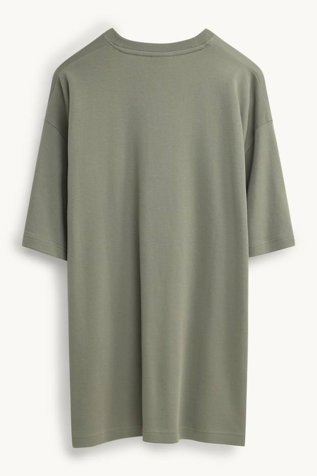 Pánské - Tričko - relaxed fit - khaki