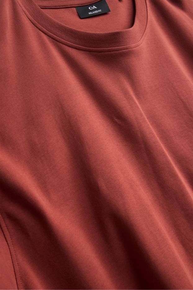 Pánské - Tričko - relaxed fit - hnědá