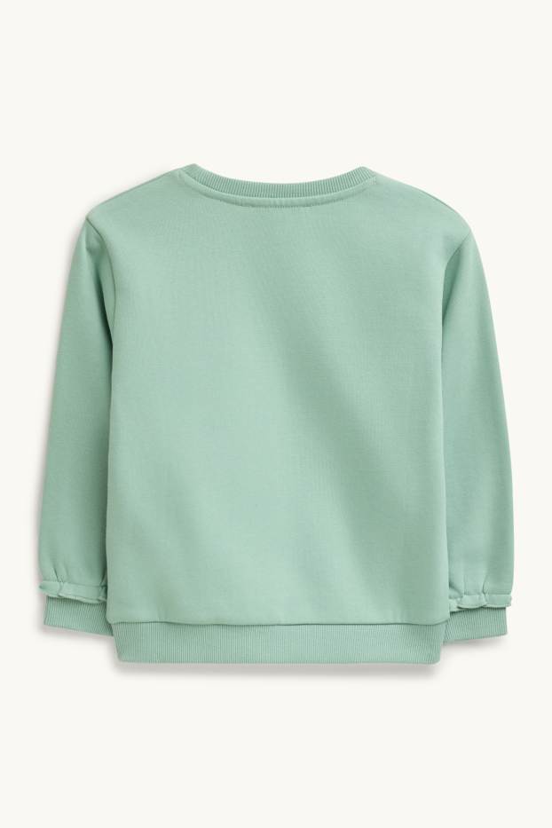 Kinder Mädchen - Schmetterling - Sweatshirt - Glanz-Effekt - grün