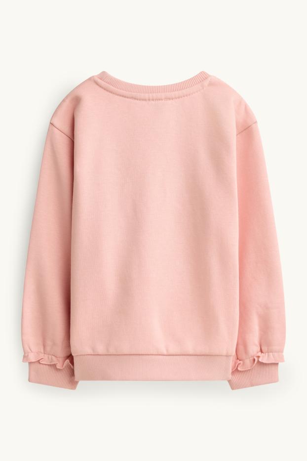 Kinder Mädchen - Schmetterling - Sweatshirt - Glanz-Effekt - rosa