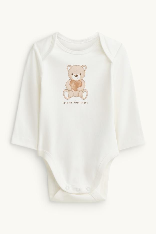Unisex - Bärchen - Baby-Outfit - 2 teilig - weiß