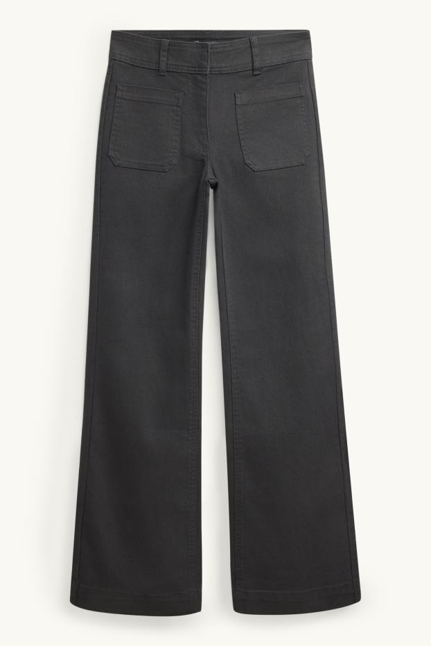 Damen - Flared Jeans - Mid Waist - schwarz