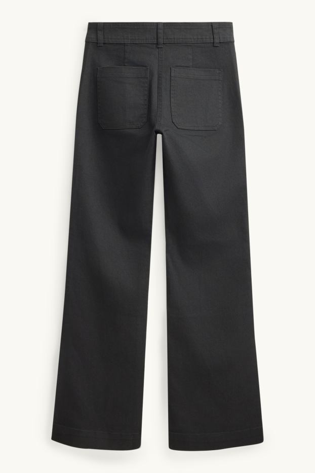 Damen - Flared Jeans - Mid Waist - schwarz