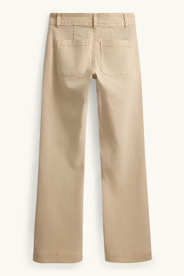 Damen - Flared Jeans - Mid Waist - beige