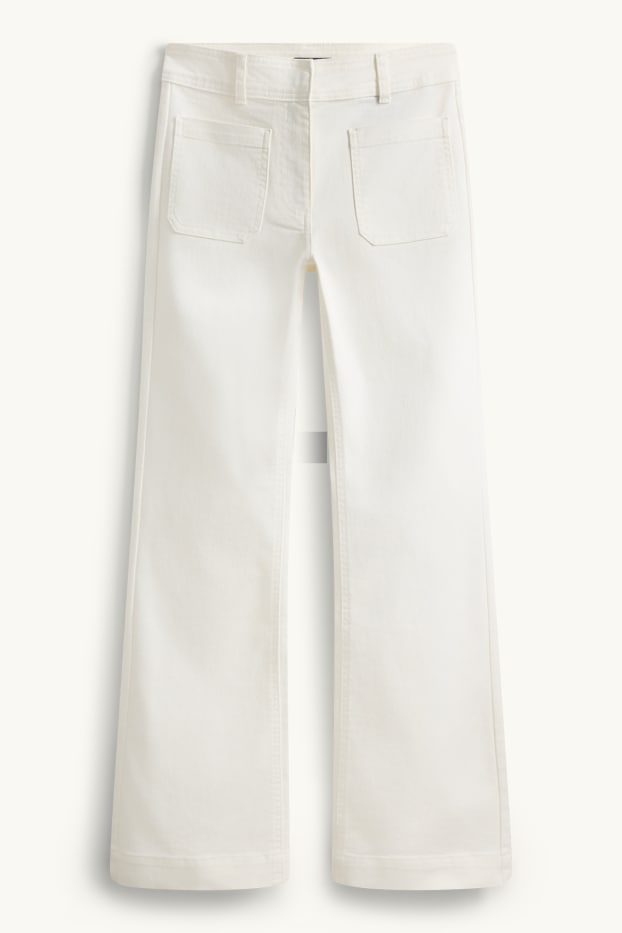 Damen - Flared Jeans - Mid Waist - weiß