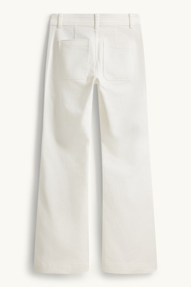 Damen - Flared Jeans - Mid Waist - weiß