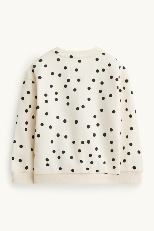 Bambine - Minnie - felpa - effetto brillante - pois - crema